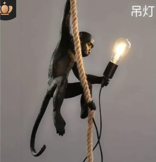 Resin Black White Gold Monkey Lamp Pendant Light For Living Room Lamps
