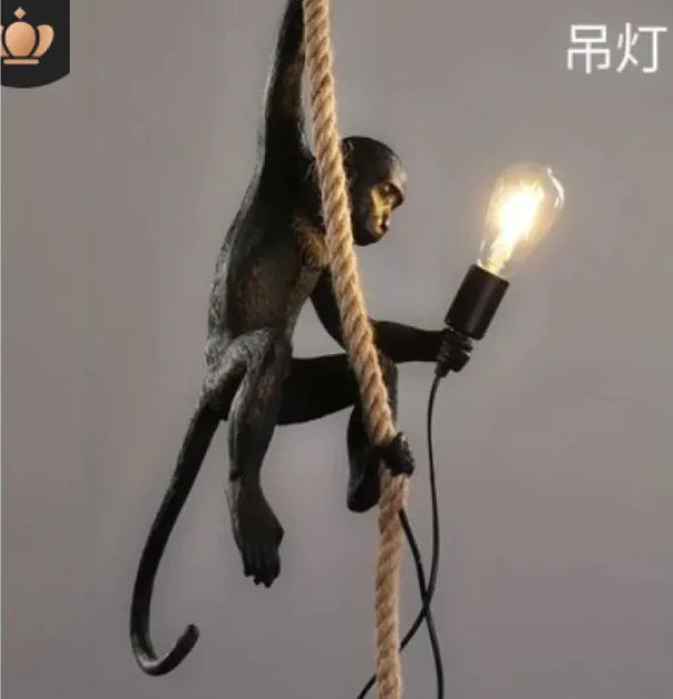 Resin Black White Gold Monkey Lamp Pendant Light For Living Room Lamps